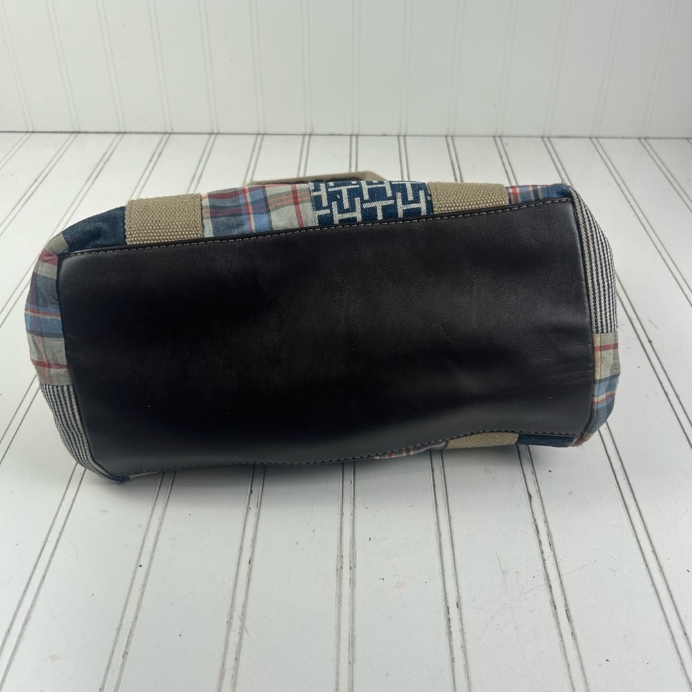 Tommy Hilfiger Vintage Y2K American Patchwork Classic Madras Plaid Denim Handbag - Picture 10 of 15